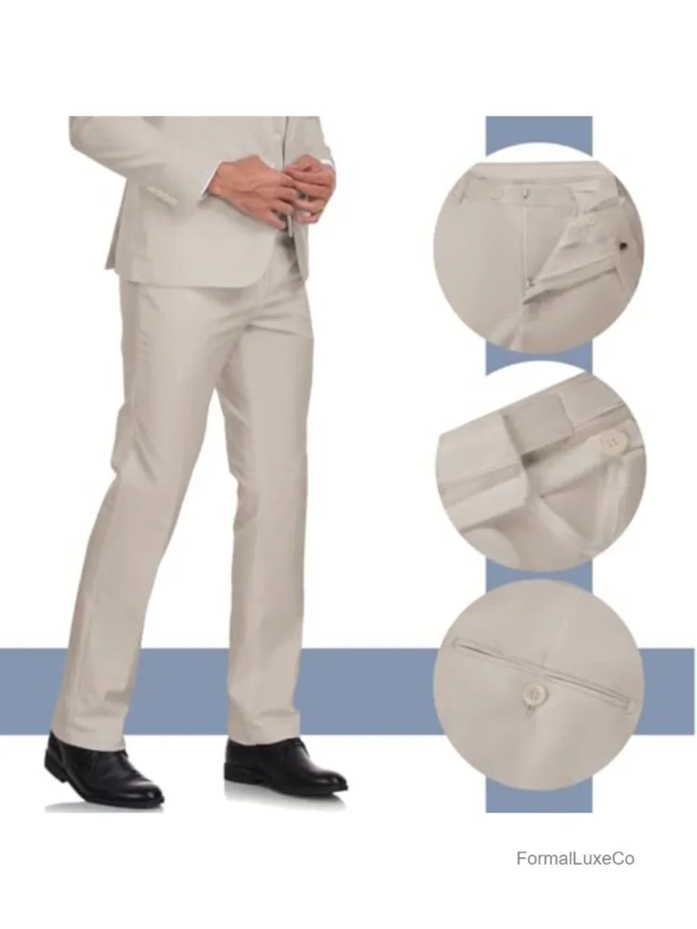 Men's Slim Fit 2-Piece Tuxedo Suit Set Jacket & Pants Prom Business Wedding